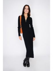 ASSUILI Kaszmirowa sukienka dzianinowa w kolorze czarnym rozmiar: 34. Czarne sukienki damskie Assuili, bez wzorów, z dzianiny, klasyczne, bez kołnierzyka, bez ramiączek, maxi. Za 144.24 zł.