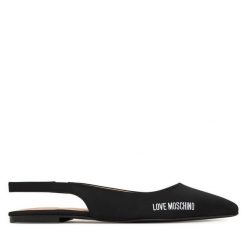 Sandały LOVE MOSCHINO. Czarne sandały damskie Love Moschino, bez wzorów, bez obcasa, na płaskiej podeszwie. Za 489.99 zł.