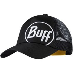 Czapka z daszkiem BUFF TRUCKER CAP LOGO BLACK L/XL. Czarne czapki męskie Buff, bez wzorów, z materiału, sportowe. W wyprzedaży za 99.99 zł.