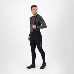 Spodnie rowerowe męskie Rogelli Essential z wkładką żelową. Czarne spodnie materiałowe męskie Rogelli, bez wzorów, sportowe. Za 423.00 zł.