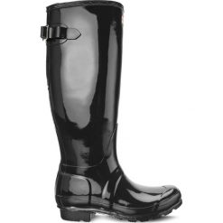 Hunter czarne Original Back Adjustable Gloss Black. Czarne kalosze damskie Hunter, bez wzorów, z nylonu. W wyprzedaży za 539.00 zł.