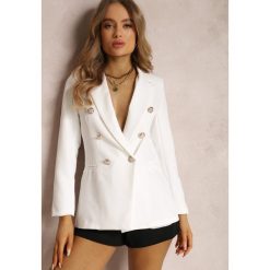 Biała Marynarka Timatea. Białe marynarki i żakiety damskie Renee, m, bez wzorów, z satyny, eleganckie. Za 119.99 zł.