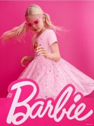 Sukienka Barbie - różowy. Czerwone sukienki dziewczęce Sinsay, bez wzorów, bez ramiączek. Za 25.99 zł.