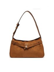 Guess Torebka Ella HWSG97 54180 Brązowy. Brązowe torebki klasyczne damskie Guess, z aplikacjami, z materiału, bez dodatków. Za 544.99 zł.