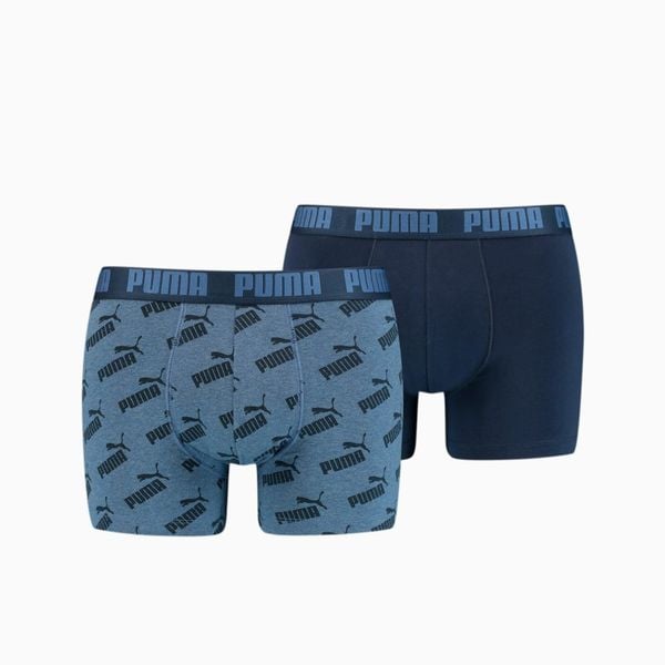 Bokserki męskie Puma AOP BOXER 2-PACK. Niebieskie bokserki męskie Puma, bez wzorów. Za 88.99 zł.