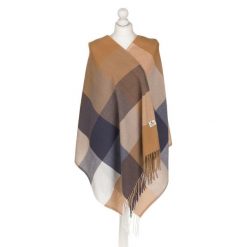 Dwustronny szalik damski Peterson PTN SP100 khaki. Brązowe szaliki i kominy damskie Peterson, bez wzorów. Za 42.99 zł.