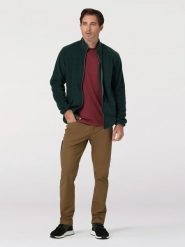 WRANGLER ADAMS FLEECE FULL ZIP MĘSKA BLUZA ROZPINANA POLARPINE WA6DHCG50 112324327. Zielone bluzy bez kaptura męskie Wrangler, m, z materiału. Za 189.99 zł.