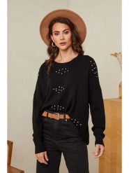 Soft Cashmere Sweter w kolorze czarnym rozmiar: 38/40. Czarne swetry klasyczne damskie Soft Cashmere, bez kołnierzyka. Za 109.78 zł.