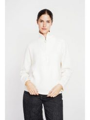 ASSUILI Sweter w kolorze białym rozmiar: 34. Białe golfy damskie Assuili, bez kołnierzyka. Za 173.99 zł.