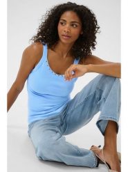 Kaffe Top w kolorze błękitnym rozmiar: XL. Niebieskie topy damskie Kaffe, xl, bez wzorów, bez kołnierzyka. Za 56.99 zł.