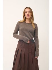 Just Cashmere Kaszmirowy sweter "Joyce" w kolorze szarobrązowym rozmiar: M. Brązowe swetry klasyczne damskie Just Cashmere, m, z kaszmiru, bez kołnierzyka. Za 610.62 zł.