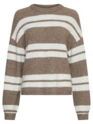 MOSS COPENHAGEN Sweter w kolorze biało-beżowym rozmiar: L/XL. Brązowe swetry klasyczne damskie MOSS COPENHAGEN, l, bez kołnierzyka. Za 211.31 zł.