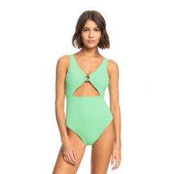 Strój kąpielowy jednoczęściowy damski ROXY Color Jam One Piece. Zielone stroje jednoczęściowe damskie Roxy, xs, bez wzorów. Za 259.99 zł.
