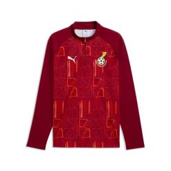 Męska koszulka na rozgrzewkę Ghany o wąskim kroju z zamkiem 1/4 PUMA. Czerwone t-shirty sportowe męskie Puma, m, z materiału, bez ramiączek, do piłki nożnej. Za 339.00 zł.