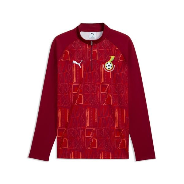 Męska koszulka na rozgrzewkę Ghany o wąskim kroju z zamkiem 1/4 PUMA. Czerwone t-shirty sportowe męskie Puma, m, z materiału, bez ramiączek, do piłki nożnej. Za 339.00 zł.