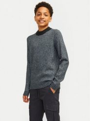 Jack & Jones Junior Sweter Space 12262664 Niebieski Regular Fit. Niebieskie swetry chłopięce JACK & JONES Junior, bez wzorów, z syntetyku, bez kołnierzyka. Za 69.99 zł.