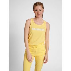 Damski tank top Hummel Legacy. Żółte topy sportowe damskie HUMMEL, na wiosnę, xs, bez wzorów, z bawełny, bez ramiączek. Za 96.50 zł.
