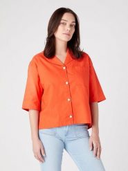 Wrangler Koszula w kolorze pomarańczowym rozmiar: L. Pomarańczowe koszule damskie Wrangler, l, bez wzorów, z bawełny, bez kołnierzyka, bez ramiączek. Za 135.49 zł.