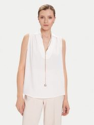 Rinascimento Bluzka CFC0125726003 Biały Regular Fit. Białe bluzki damskie RINASCIMENTO, s, bez wzorów, z syntetyku, bez ramiączek. Za 259.99 zł.