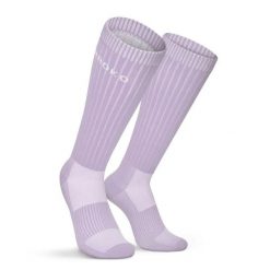 Podkolanówki do gry w padla Padel Siroko Contour Lavender. Niebieskie skarpetki damskie SIROKO, bez wzorów, z materiału. Za 56.00 zł.