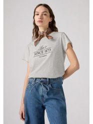 Levi's Koszulka w kolorze jasnoszarym rozmiar: M. Szare bluzki damskie Levi's, m, bez wzorów, z bawełny, bez kołnierzyka. Za 91.77 zł.