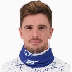 Wielofunkcyjny komin biegowy Running-Trail CITY EDITION NECK WARMER. Niebieskie szaliki męskie BODYCROSS, bez wzorów, z materiału. Za 124.99 zł.