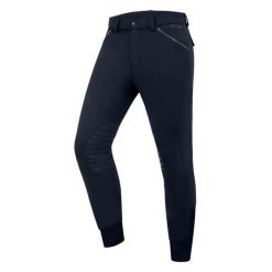 Spodnie jeździeckie mid grip ELT Mailo. Niebieskie spodnie sportowe męskie ELT, z elastanu. Za 374.50 zł.