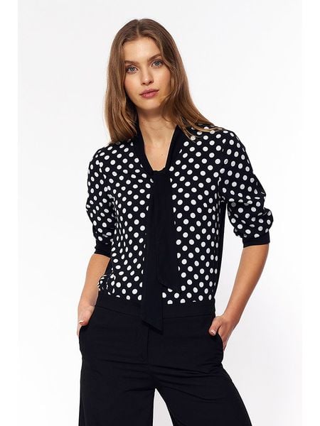 Nife Bluzka w kolorze czarno-białym rozmiar: 38. Białe bluzki damskie Nife, bez wzorów, bez kołnierzyka, bez ramiączek. Za 160.58 zł.