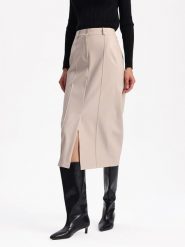 BGN Spódnica w kolorze kremowym rozmiar: 40. Brązowe spódniczki damskie BGN, bez wzorów, z podwyższonym stanem, midi, proste. Za 52.17 zł.