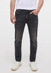 MUSTANG OREGON SLIM K MĘSKIE SPODNIE JEANSOWE DENIM BLACK 1013713 4000 783. Czarne spodnie materiałowe męskie Mustang, bez wzorów, z denimu. Za 229.99 zł.