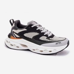 Buty Sportowe Męskie Na Platformie Big Star RR174023 Hi-Poly System Szare. Szare buty sportowe na co dzień męskie ze skóry, bez zapięcia. Za 356.31 zł.
