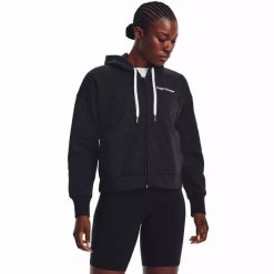 Bluza damska Under Armour Essential Script FZ. Czarne bluzy bez kaptura damskie Under Armour. Za 199.99 zł.
