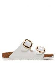 Birkenstock Klapki Arizona Bb Bf 1019818 Biały. Białe klapki damskie Birkenstock, bez wzorów, ze skóry, bez obcasa. Za 539.99 zł.