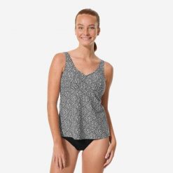 Góra stroju do gimnastyki w wodzie damska Nabaiji tankini Lily Leo. Czarne bikini damskie NABAIJI, bez wzorów. Za 89.99 zł.