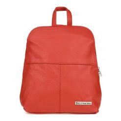 Plecak damski czerwony skórzany Beltimore 021. Czerwone plecaki damskie bez wzorów. Za 135.92 zł.