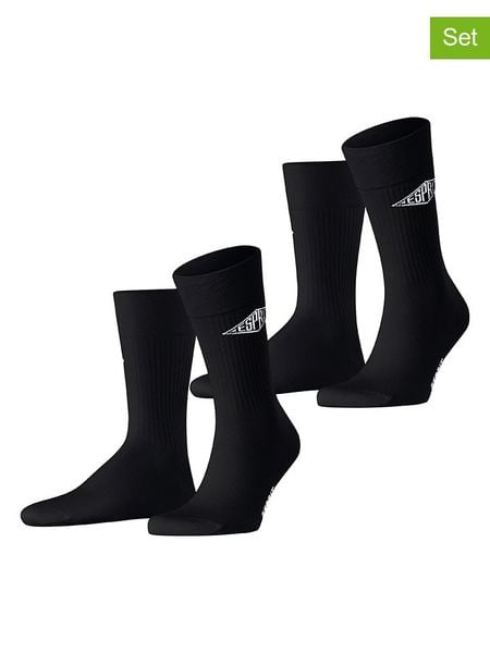 ESPRIT Skarpety (2 pary) "Unisex Logo" w kolorze czarnym rozmiar: 35-38. Czarne skarpetki męskie Esprit, bez wzorów. Za 32.67 zł.