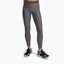 Legginsy treningowe damskie Under Armour HeatGear. Szare legginsy damskie Under Armour, bez wzorów. Za 129.99 zł.