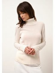 Just Cashmere Kaszmirowy sweter "Lexie" w kolorze białym rozmiar: M. Białe golfy damskie Just Cashmere, m, bez wzorów, z kaszmiru, bez ramiączek. Za 264.15 zł.
