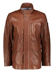 Bugatti Skórzana kurtka w kolorze jasnobrązowym rozmiar: 60. Brązowe kurtki męskie Bugatti, bez wzorów, ze skóry, bez kaptura. Za 891.99 zł.