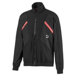 Kurtka sportowa męska Puma TFS. Czarne kurtki treningowe męskie Puma, l, bez wzorów, z materiału, do piłki nożnej. Za 267.05 zł.