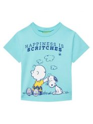 United Colors Of Benetton T-Shirt 3X1SG10IB Niebieski Regular Fit. Niebieskie t-shirty chłopięce United Colors Of Benetton, bez wzorów, z bawełny, bez ramiączek. Za 49.99 zł.