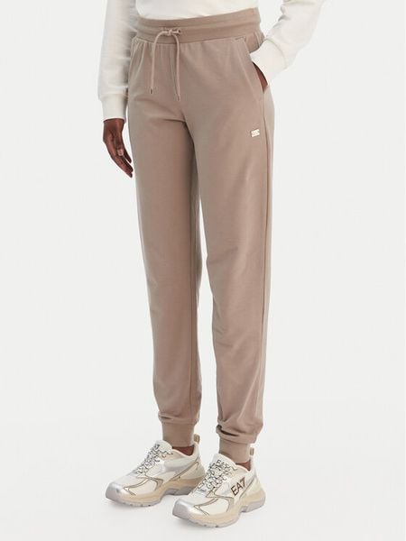 EA7 Emporio Armani Spodnie dresowe 7W000461 AF13135 U6167 Beżowy Regular Fit. Brązowe spodnie dresowe damskie EA7 Emporio Armani, xs, bez wzorów, z bawełny. Za 429.99 zł.