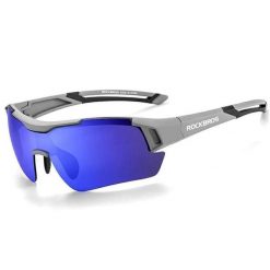 Okulary Przeciwsłoneczne do Jazdy na Rowerze MTB. Szare okulary przeciwsłoneczne męskie ROCKBROS, z materiału. Za 123.60 zł.