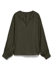 Vero Moda Bluzka w kolorze khaki rozmiar: L. Brązowe bluzki damskie Vero Moda, l, bez wzorów, bez kołnierzyka, bez ramiączek. Za 109.95 zł.