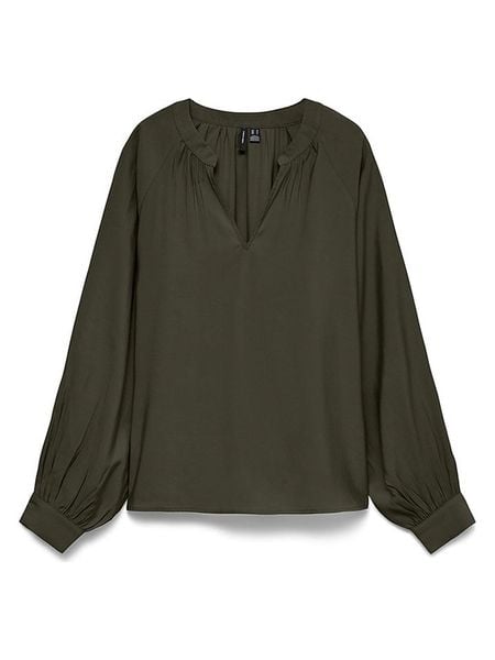 Vero Moda Bluzka w kolorze khaki rozmiar: L. Brązowe bluzki damskie Vero Moda, l, bez wzorów, bez kołnierzyka, bez ramiączek. Za 109.95 zł.