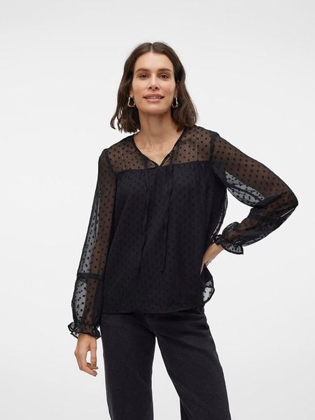 Vero Moda Bluzka w kolorze czarnym rozmiar: XS. Czarne bluzki damskie Vero Moda, xs, bez wzorów, z poliesteru, bez kołnierzyka, bez ramiączek. Za 52.55 zł.