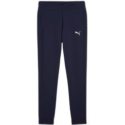 Spodnie damskie Puma Team Goal Casuals. Niebieskie spodnie materiałowe damskie Puma, bez wzorów, sportowe. Za 198.74 zł.