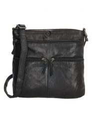 HIDE & STITCHES Skórzana torebka w kolorze czarnym - 27,5 x 28 x 4 cm rozmiar: onesize. Czarne torebki klasyczne damskie HIDE & STITCHES, bez wzorów, z materiału, bez dodatków. Za 239.99 zł.