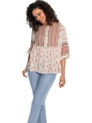 WITT WEIDEN Bluzka w kolorze biało-pomarańczowo-oliwkowym rozmiar: 44. Białe bluzki damskie WITT WEIDEN, bez wzorów, z wiskozy, bez kołnierzyka, bez ramiączek. Za 52.42 zł.