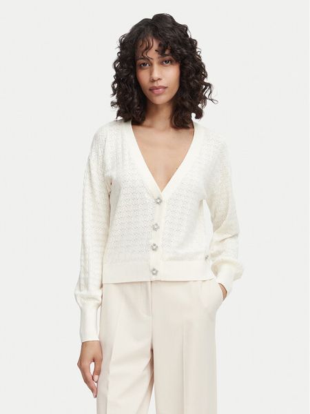 Guess Kardigan W6YR14 Z0955 Kremowy Regular Fit. Białe kardigany damskie Guess, l, z aplikacjami, z syntetyku. Za 434.99 zł.